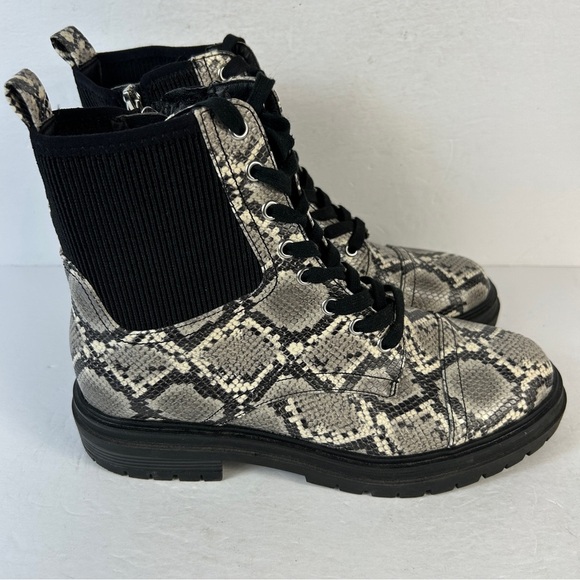 Circus by Sam Edelman Giovanny Snake Print Combat Boots 10 - Picture 6 of 10